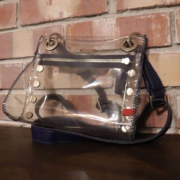 Hammitt Clear Indigo Blue Small Tony Crossbody Bag - Picture 1 of 5